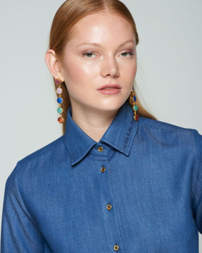 CAMISA DENIM BORDADO ONDAS