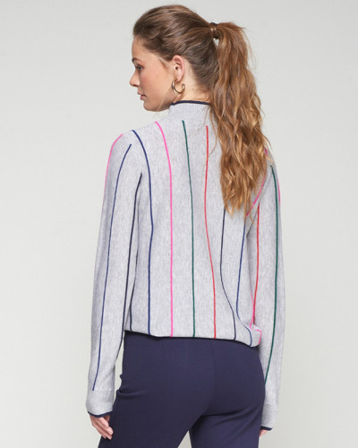 JERSEY GRIS RAYAS MULTICOLOR