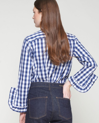 CAMISA VICHY VOLANTES XL