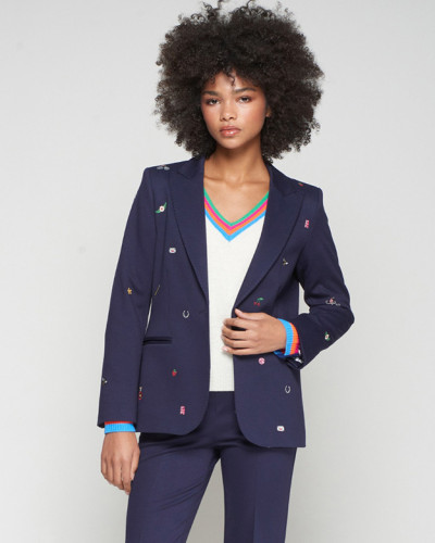 CHAQUETA MARINO MINI BORDADOS