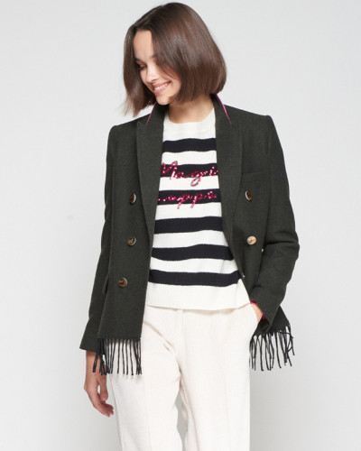 CHAQUETA VERDE FLECOS