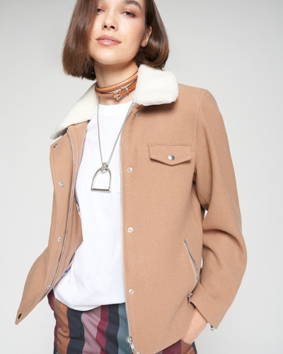 CHAQUETA BOMBER CAMEL LANA
