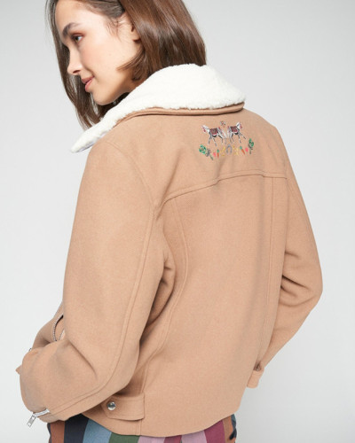 CHAQUETA BOMBER CAMEL LANA