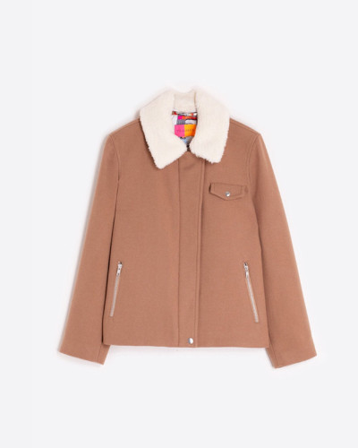 CHAQUETA BOMBER CAMEL LANA