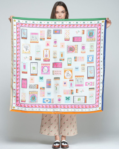 FOULARD SEDA ESTAMPADO CERILLAS