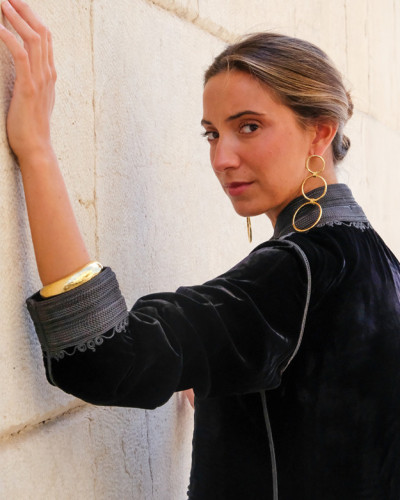 CAFTAN TERCIOPELO NEGRO LARGO