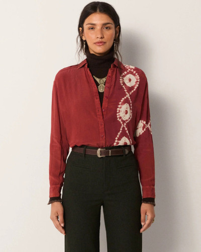 BLUSA FLUIDA TERRACOTA TIE-DYE