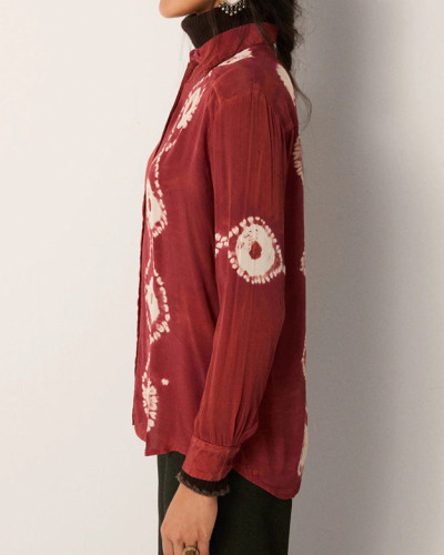 BLUSA FLUIDA TERRACOTA TIE-DYE