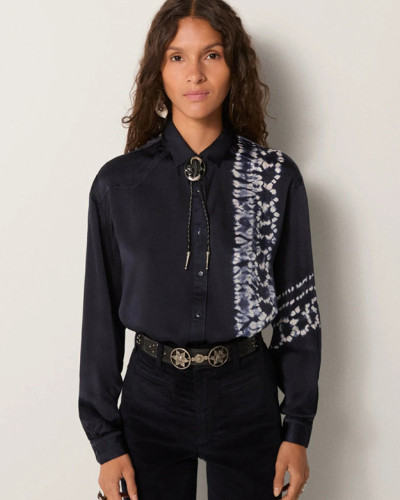 BLUSA AZUL MARINA BANDA VERTICAL