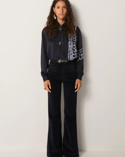 BLUSA AZUL MARINA BANDA VERTICAL