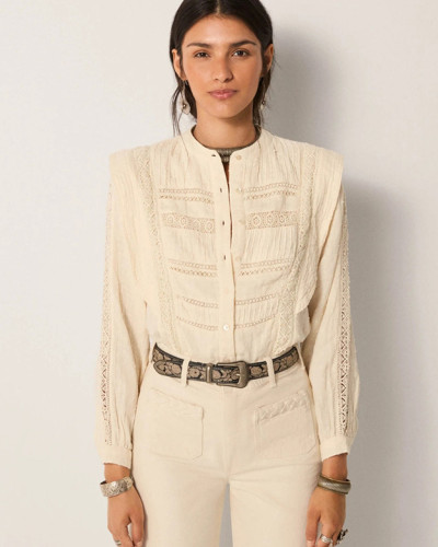 BLUSA ENCAJE BLANCO ROTO