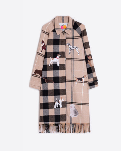 ABRIGO CUADROS CAMEL FLECOS