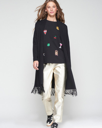 CARDIGAN NEGRO CORAZON CABALLO