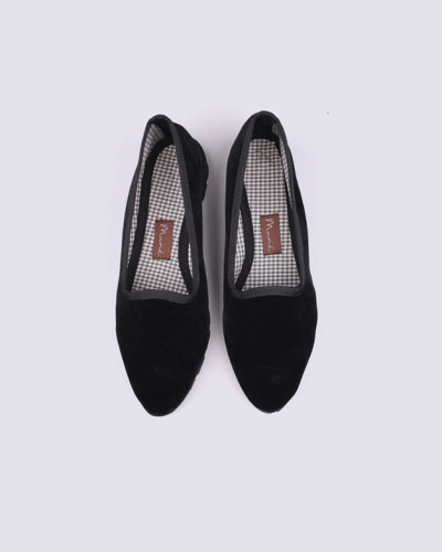 SLIPPER TERCIOPELO NEGRO PLUS