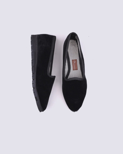 SLIPPER TERCIOPELO NEGRO PLUS