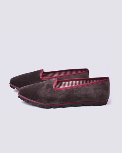 SLIPPER TERCIOPELO CHOCOLATE