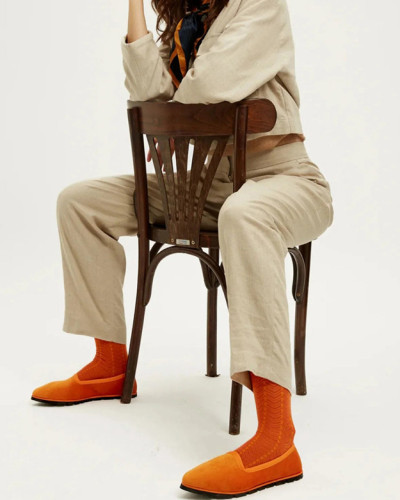 SLIPPER TERCIOPELO NARANJA