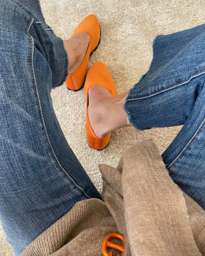 SLIPPER TERCIOPELO NARANJA