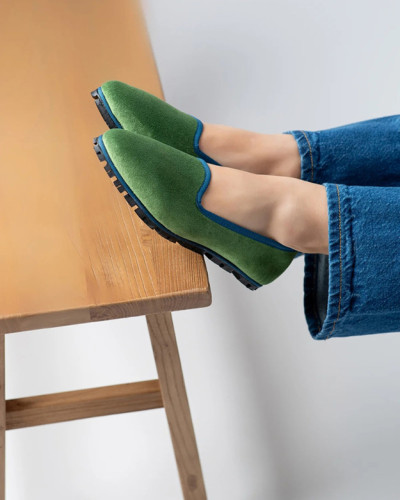SLIPPER TERCIOPELO VERDE