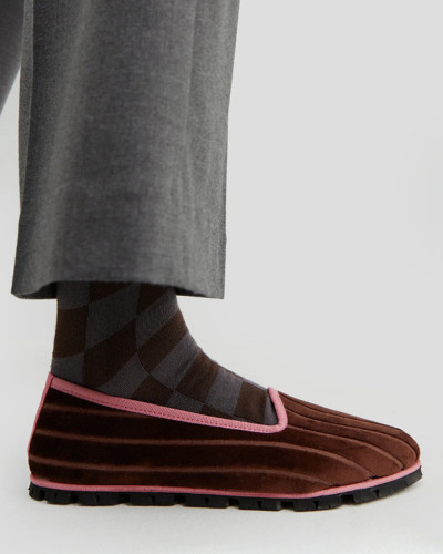 CALCETIN DAMERO MARRON