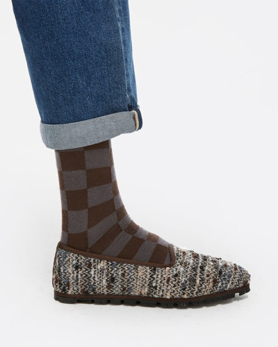 CALCETIN DAMERO MARRON