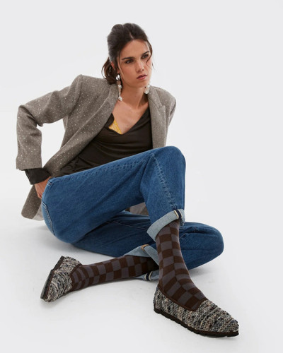 CALCETIN DAMERO MARRON
