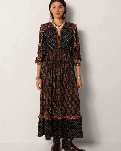 VESTIDO MANGAS ABULLONADAS