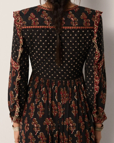 VESTIDO MANGAS ABULLONADAS