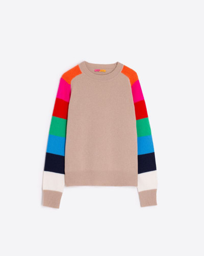 JERSEY CAMEL MANGAS RAYAS