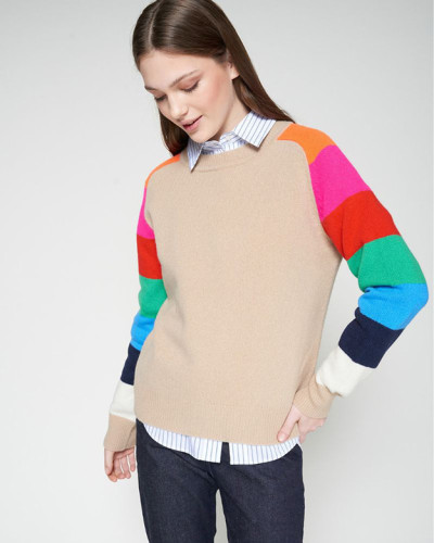 JERSEY CAMEL MANGAS RAYAS
