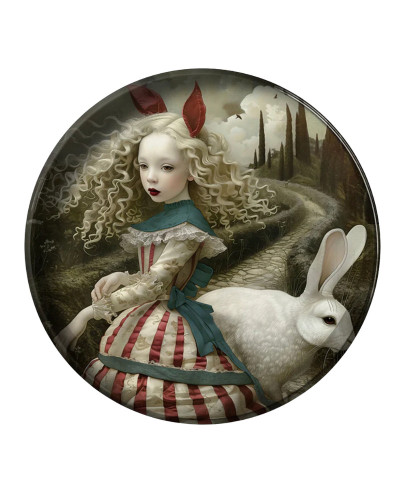 BANDEJA DECORATIVA ALICIA y CONEJO