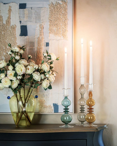 CANDELABRO GRIS 32CM