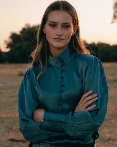 BLUSA MOSS VERDE AZULADO