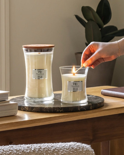 VELA PEQUEÑA WHITE TEAK