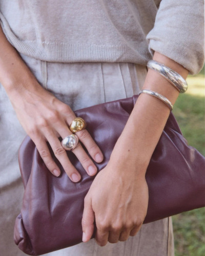 BOLSO CLUTCH PIEL GRANATE