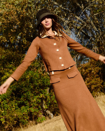 CHAQUETA PUNTO MARRÓN