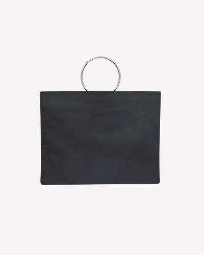 BOLSO PIEL NEGRO ASAS METÁLICAS