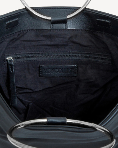 BOLSO PIEL NEGRO ASAS METÁLICAS