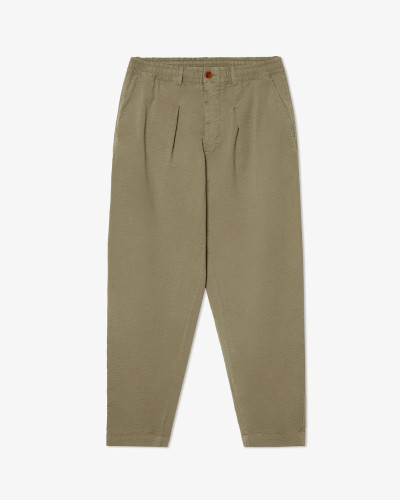 LOOSE KHAKI SEERSUCKER TROUSER