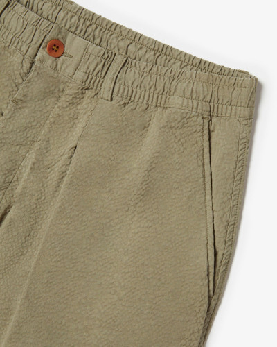 LOOSE KHAKI SEERSUCKER TROUSER