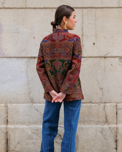 CHAQUETA PAISLEY GRANATE