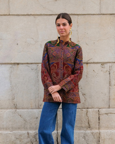 CHAQUETA PAISLEY GRANATE