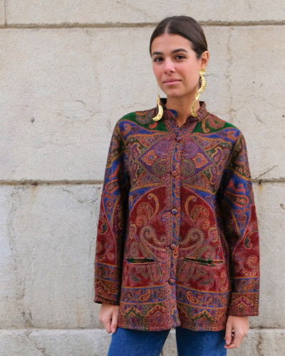 CHAQUETA PAISLEY GRANATE