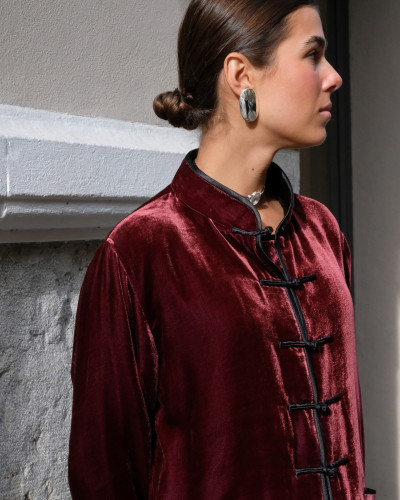 CHAQUETA TERCIOPELO MEDIA FRAMBUESA