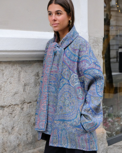 CHAQUETA BUFANDA AZUL