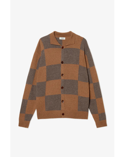 CÁRDIGAN TIPO POLO A CUADROS