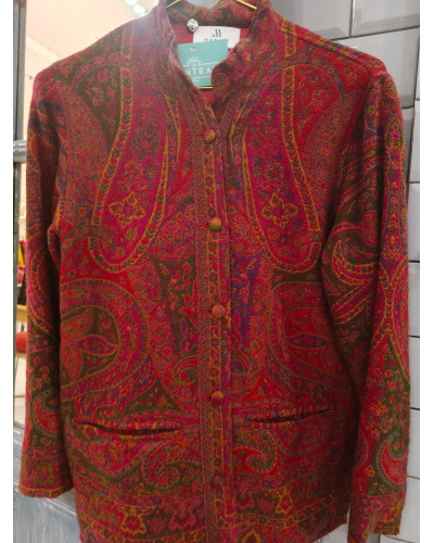 CHAQUETA LANA MERINO GRANATE