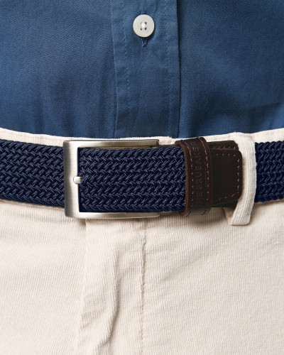 CINTURÓN TRENZADO MARINO