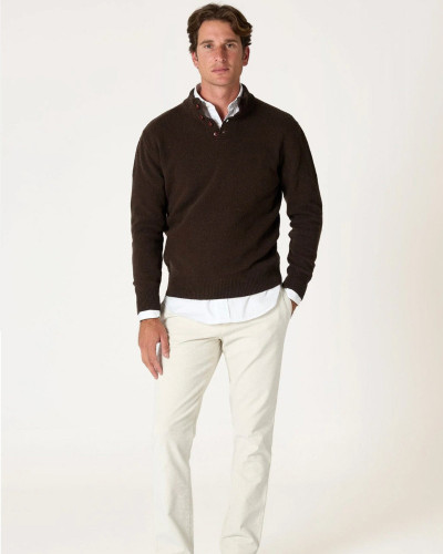 THE LAMBSWOOL BOTONES MARRON MONEGROS