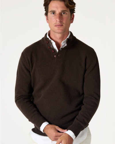 THE LAMBSWOOL BOTONES MARRON MONEGROS